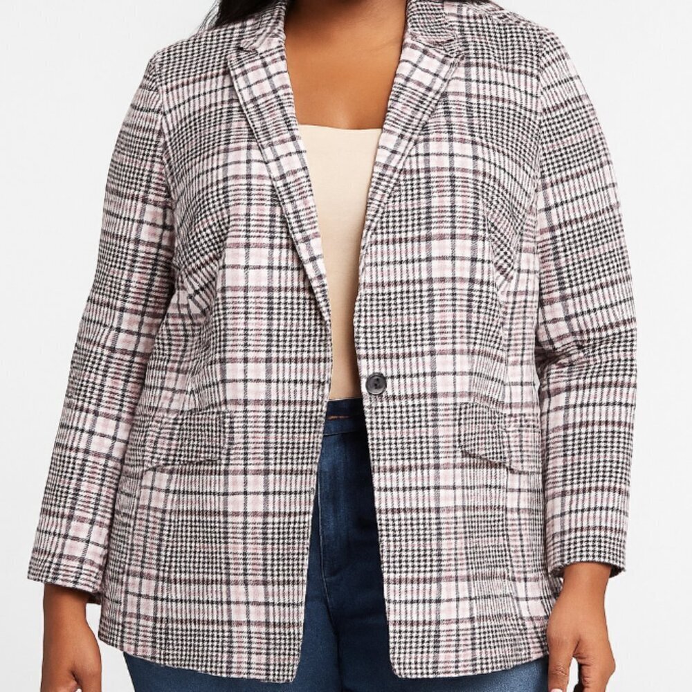 Talbots Multicolor Plaid Stripe Blazer Jacket Women’s Size 24 Classic Fit